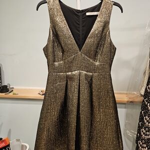 Susana Monaco Metallic Gold Mini Dress